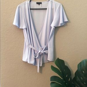 Light blue blouse tie